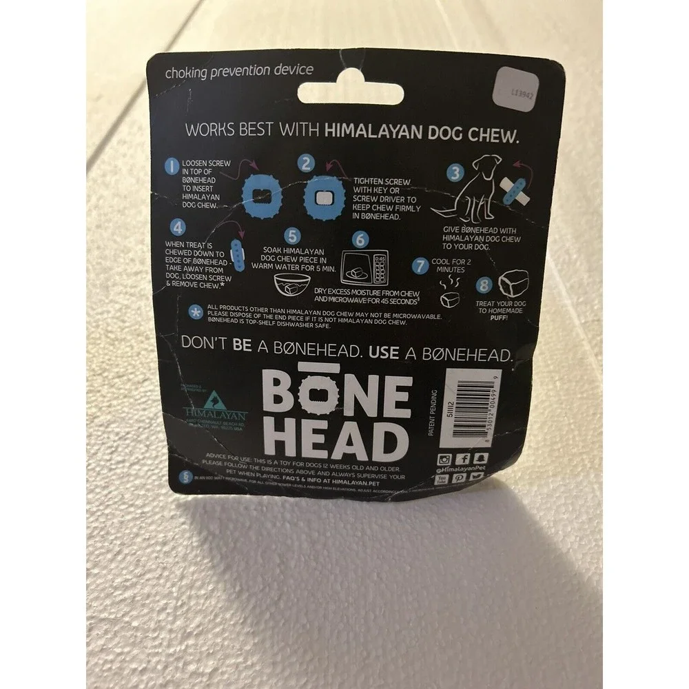 Bonehead Chew Toy - Choking Prevention Device - Himalayan Pet Supply - Size L - Picture 2 of 2